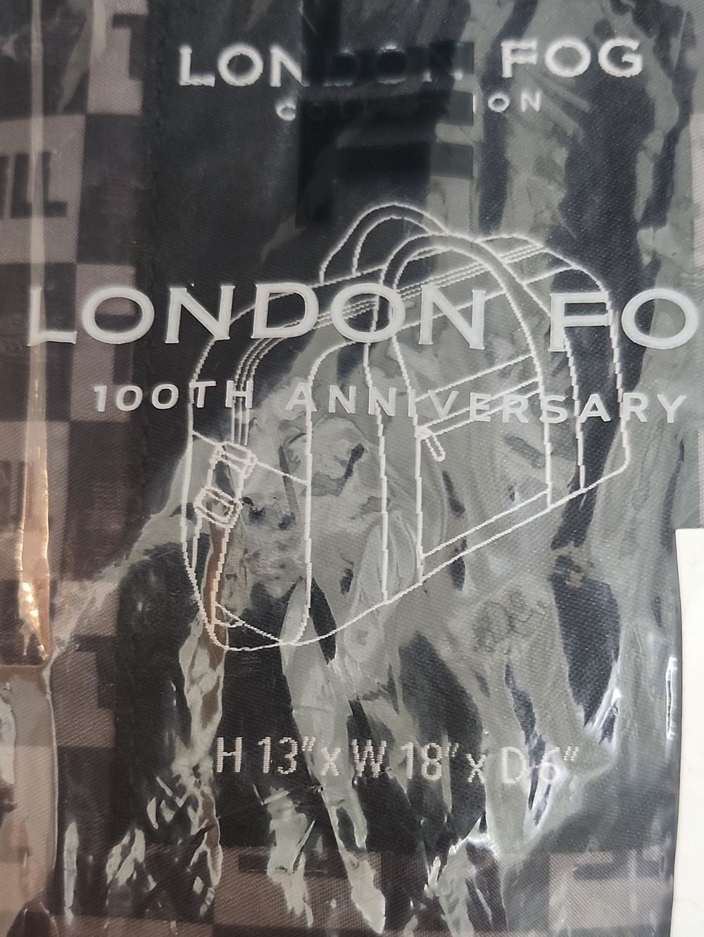 London Fog Gray & Black Logo-Print Travel Tote - Picture 3 of 4